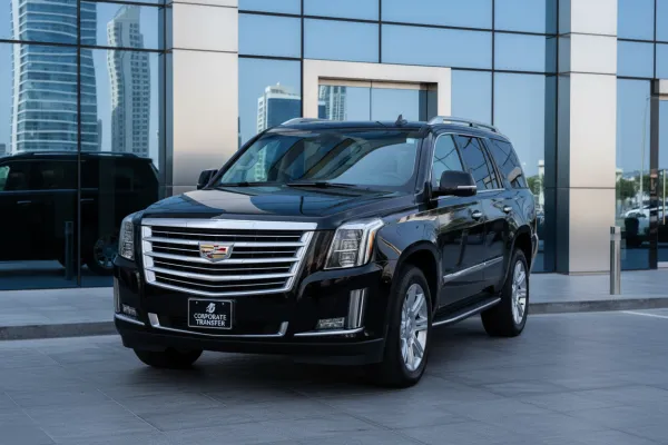 Sanitized luxury car for secure airport transfers