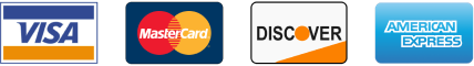 Accepted payment methods: Visa, Mastercard, Discover, American Express